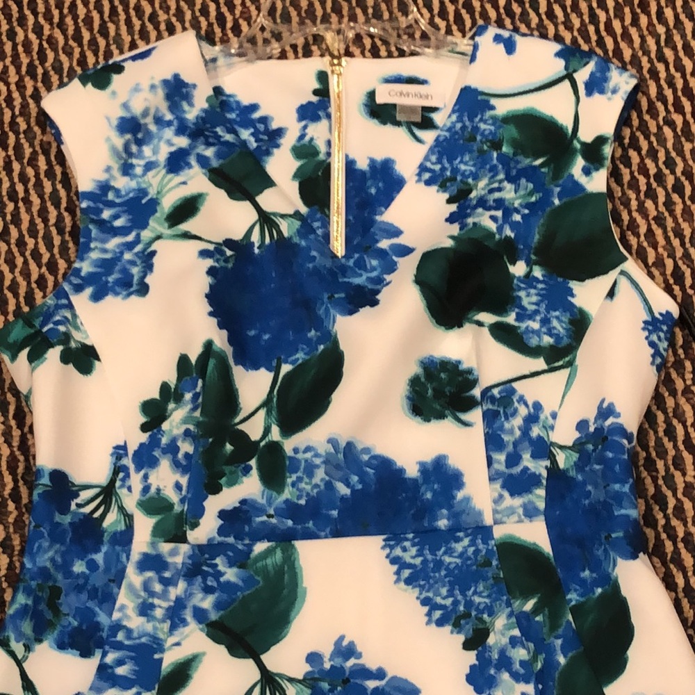 Calvin Klein Blue and Green Floral Dress - Picture 5 of 8